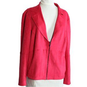 Conrad C SZ 12 Hot Pink Faux Suede Zip Up Women's Jacket